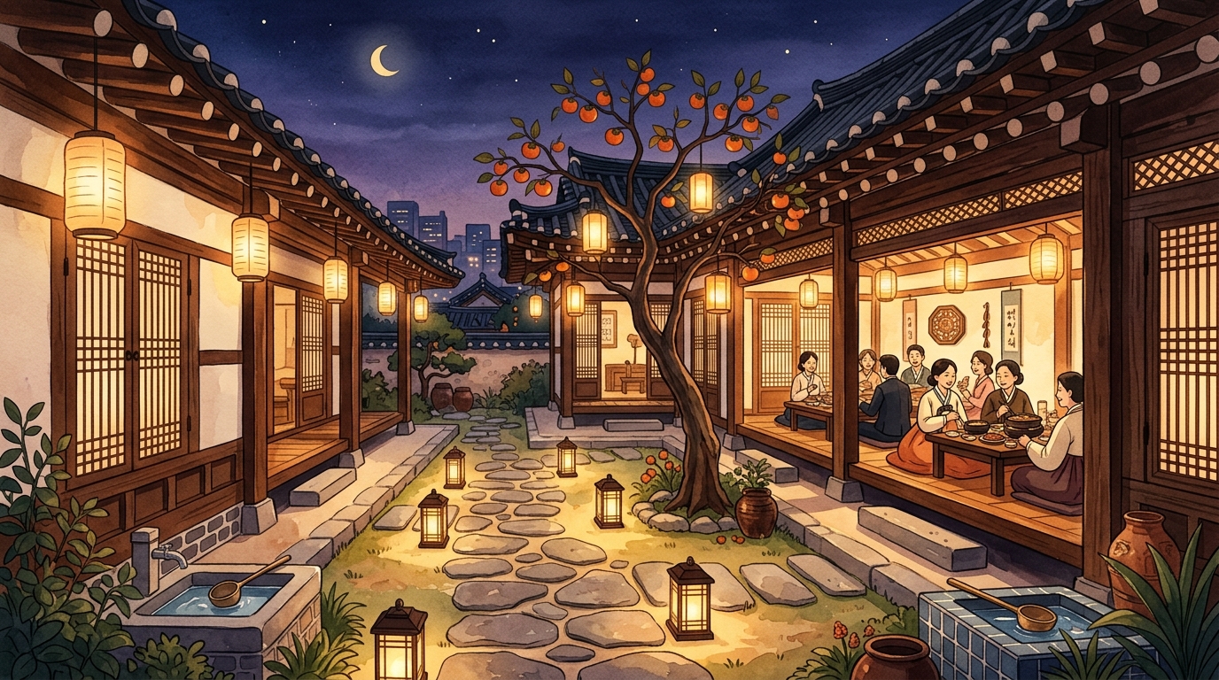 D1 场景：韩屋庭院晚宴