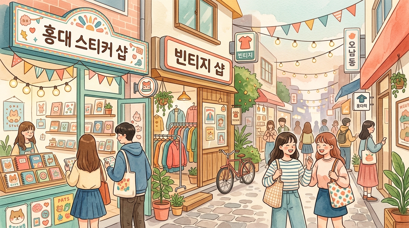 弘大延南洞文创街插画